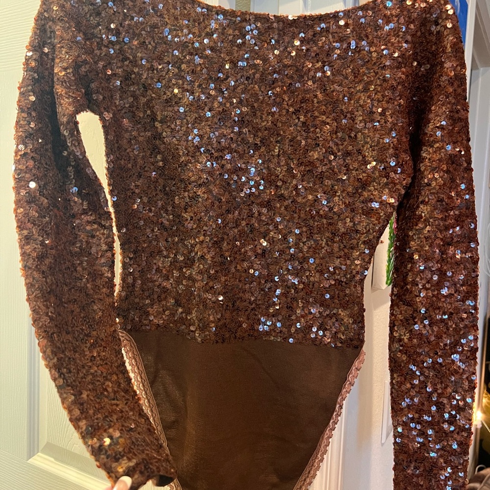 Sequin Long Sleeve Bodysuit